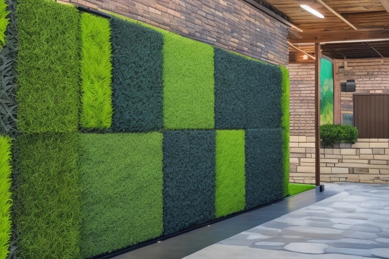 Artificial grass wall covering